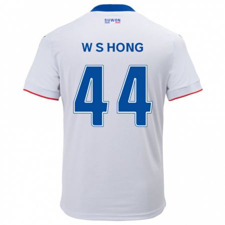 Kandiny Heren Sang-Won Hong #44 Wit Blauw Uitshirt Uittenue 2024/25 T-Shirt