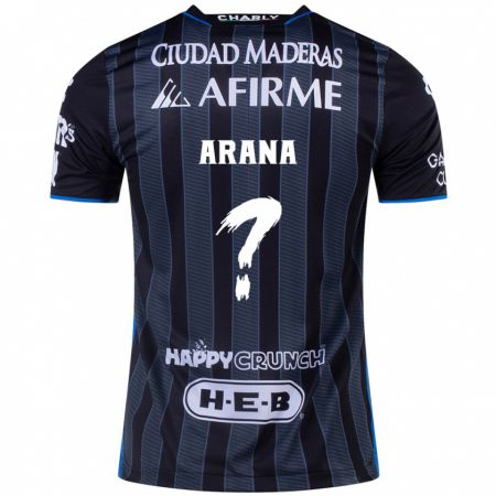 Kandiny Hombre Camiseta Alejandro Arana #0 Blanco Negro 2ª Equipación 2024/25 La Camisa