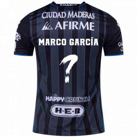 Kandiny Uomo Maglia Marco García #0 Bianco Nero Kit Gara Away 2024/25 Maglietta