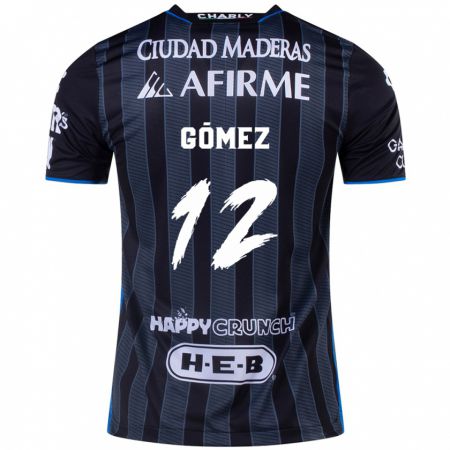 Kandiny Uomo Maglia Jaime Gómez #12 Bianco Nero Kit Gara Away 2024/25 Maglietta