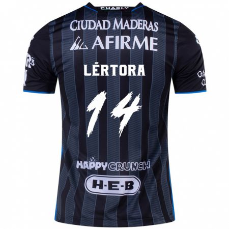 Kandiny Hombre Camiseta Federico Lértora #14 Blanco Negro 2ª Equipación 2024/25 La Camisa