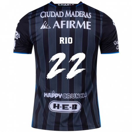 Kandiny Uomo Maglia Martín Rio #22 Bianco Nero Kit Gara Away 2024/25 Maglietta