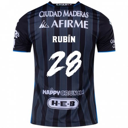 Kandiny Hombre Camiseta Rubio Rubín #28 Blanco Negro 2ª Equipación 2024/25 La Camisa