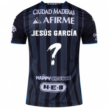 Kandiny Uomo Maglia Jesús García #0 Bianco Nero Kit Gara Away 2024/25 Maglietta