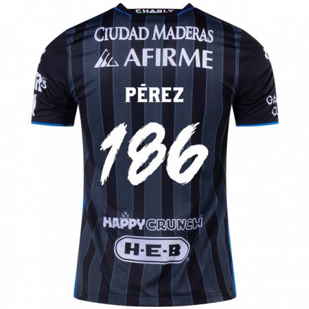 Kandiny Hombre Camiseta José Pérez #186 Blanco Negro 2ª Equipación 2024/25 La Camisa