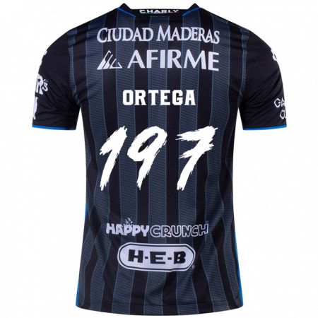 Kandiny Uomo Maglia Javier Ortega #197 Bianco Nero Kit Gara Away 2024/25 Maglietta