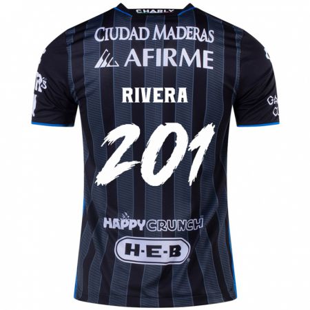 Kandiny Uomo Maglia Christian Rivera #201 Bianco Nero Kit Gara Away 2024/25 Maglietta