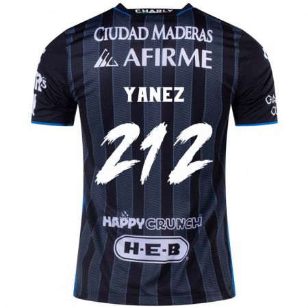 Kandiny Hombre Camiseta Sebastián Yánez #212 Blanco Negro 2ª Equipación 2024/25 La Camisa