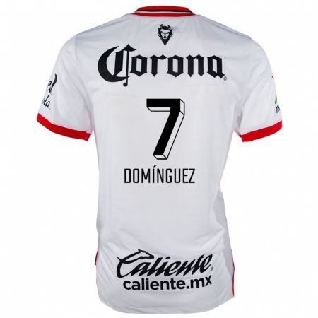 Kandiny Hombre Camiseta Juan Domínguez #7 Blanco Rojo 2ª Equipación 2024/25 La Camisa