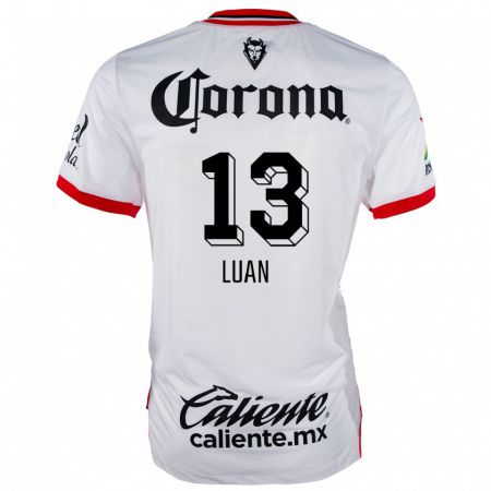 Kandiny Uomo Maglia Luan #13 Bianco Rosso Kit Gara Away 2024/25 Maglietta