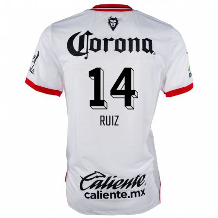 Kandiny Uomo Maglia Marcel Ruiz #14 Bianco Rosso Kit Gara Away 2024/25 Maglietta