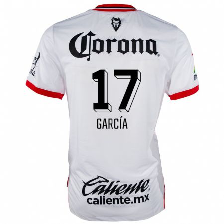 Kandiny Uomo Maglia Brian García #17 Bianco Rosso Kit Gara Away 2024/25 Maglietta