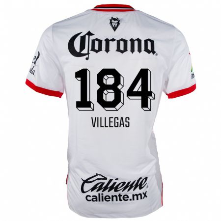 Kandiny Uomo Maglia Abraham Villegas #184 Bianco Rosso Kit Gara Away 2024/25 Maglietta