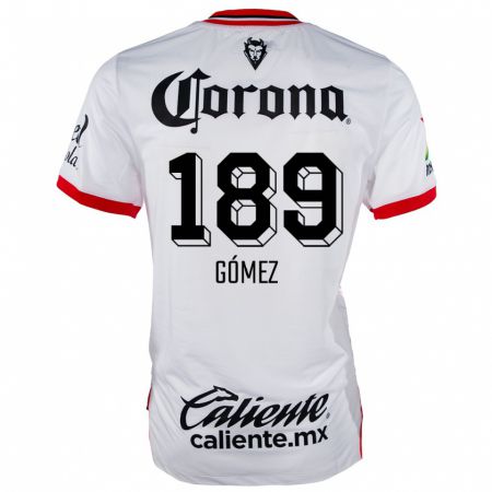 Kandiny Uomo Maglia Enrique Gómez #189 Bianco Rosso Kit Gara Away 2024/25 Maglietta