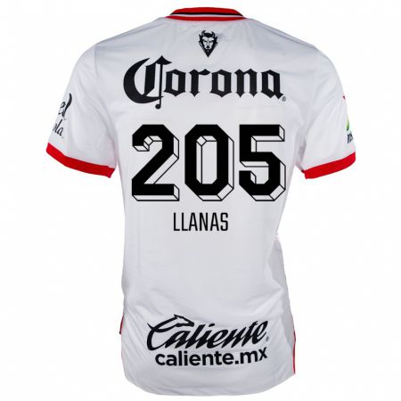 Kandiny Uomo Maglia Emmanuel Llanas #205 Bianco Rosso Kit Gara Away 2024/25 Maglietta