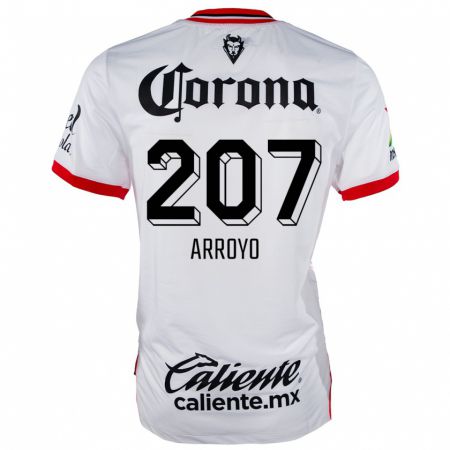 Kandiny Hombre Camiseta José Arroyo #207 Blanco Rojo 2ª Equipación 2024/25 La Camisa