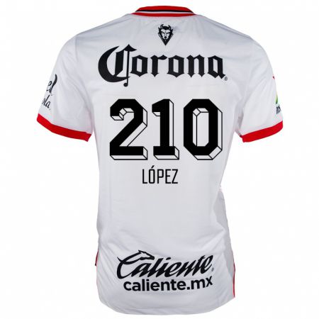 Kandiny Hombre Camiseta Juan López #210 Blanco Rojo 2ª Equipación 2024/25 La Camisa