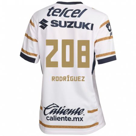 Kandiny Mujer Camiseta Gael Rodríguez #208 Obsidiana Blanca 1ª Equipación 2024/25 La Camisa México