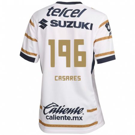 Kandiny Mujer Camiseta Mateo Casares #196 Obsidiana Blanca 1ª Equipación 2024/25 La Camisa México