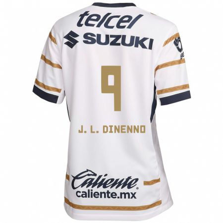 Kandiny Mujer Camiseta Juan Dinenno #9 Obsidiana Blanca 1ª Equipación 2024/25 La Camisa México