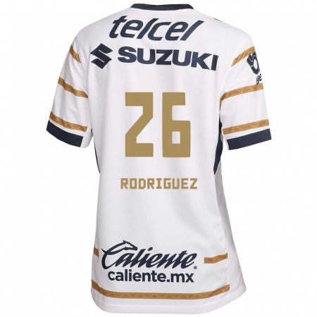 Kandiny Mujer Camiseta Lucia Rodriguez #26 Obsidiana Blanca 1ª Equipación 2024/25 La Camisa México