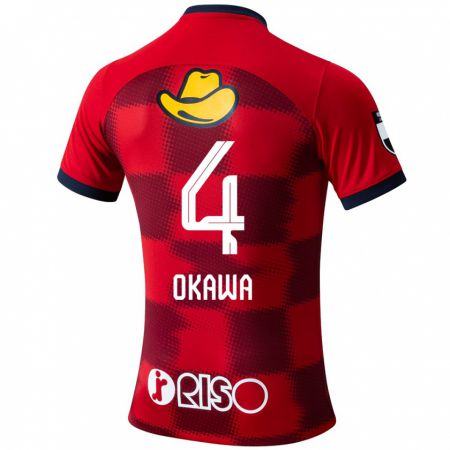 Kandiny Mujer Camiseta Yugo Okawa #4 Rojo Azul Blanco 1ª Equipación 2024/25 La Camisa México