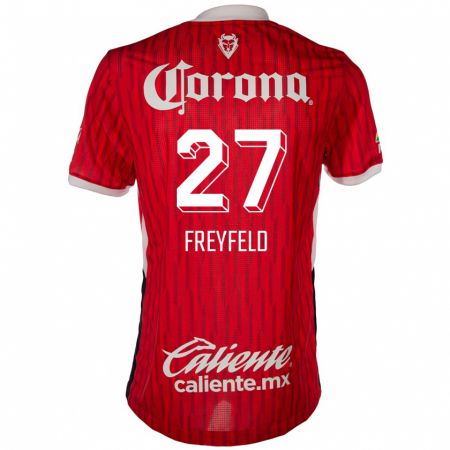 Kandiny Mujer Camiseta Emiliano Freyfeld #27 Rojo Blanco 1ª Equipación 2024/25 La Camisa México