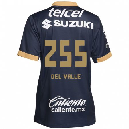 Kandiny Mujer Camiseta Yonathan Del Valle #255 Obsidiana Dorada Blanca 2ª Equipación 2024/25 La Camisa México