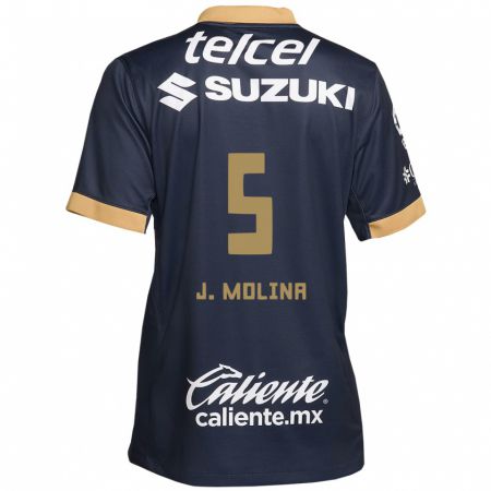 Kandiny Donna Maglia Jesús Molina #5 Ossidiana Oro Bianco Kit Gara Away 2024/25 Maglietta