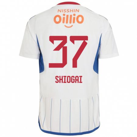 Kandiny Donna Maglia Kento Shiogai #37 Bianco Blu Rosso Kit Gara Away 2024/25 Maglietta