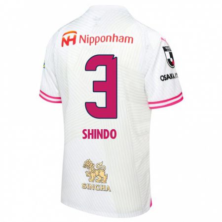 Kandiny Donna Maglia Ryosuke Shindo #3 Bianco Rosa Kit Gara Away 2024/25 Maglietta