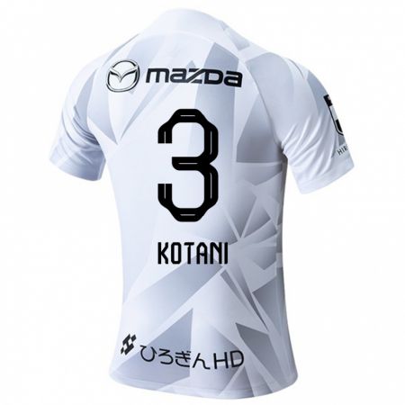 Kandiny Donna Maglia Fuga Kotani #3 Bianco Grigio Nero Kit Gara Away 2024/25 Maglietta