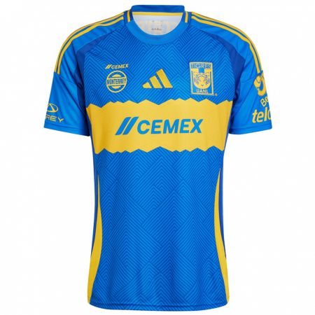 Kandiny Dames Nicolas Lopez #11 Blauw Geel Uitshirt Uittenue 2024/25 T-Shirt