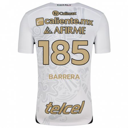 Kandiny Mujer Camiseta Geonathan Barrera #185 Blanco Negro 2ª Equipación 2024/25 La Camisa