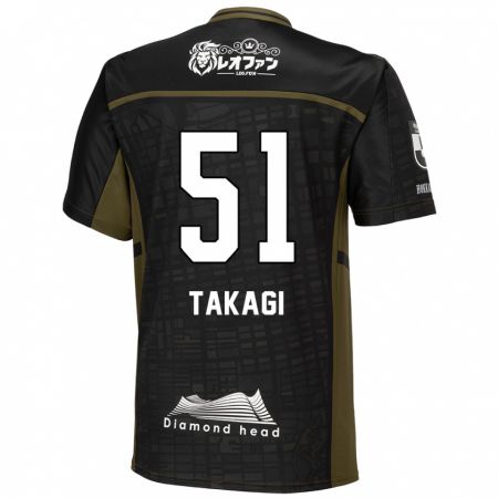 Kandiny Donna Maglia Shun Takagi #51 Nero Verde Kit Gara Away 2024/25 Maglietta