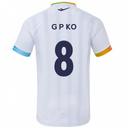 Kandiny Donna Maglia Pil-Gwan Ko #8 Bianco Blu Kit Gara Away 2024/25 Maglietta