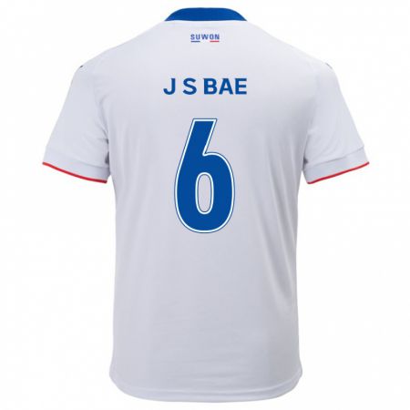 Kandiny Donna Maglia Seo-Joon Bae #6 Bianco Blu Kit Gara Away 2024/25 Maglietta