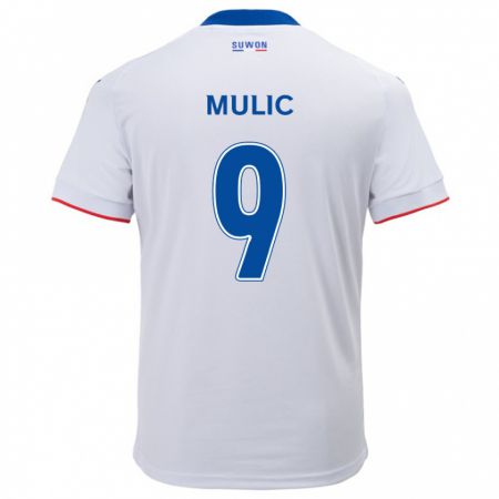 Kandiny Mujer Camiseta Fejsal Mulic #9 Blanco Azul 2ª Equipación 2024/25 La Camisa