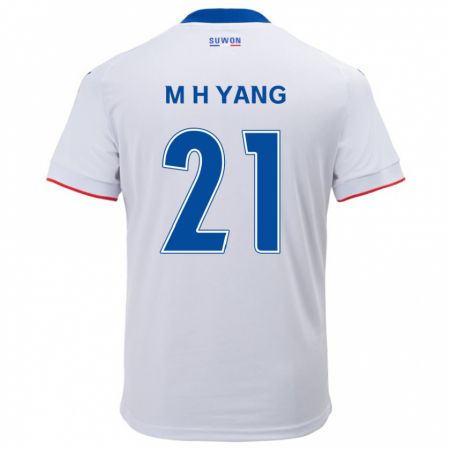 Kandiny Dames Hyung-Mo Yang #21 Wit Blauw Uitshirt Uittenue 2024/25 T-Shirt