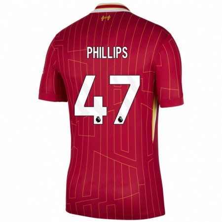 Kandiny Niño Camiseta Nathaniel Phillips #47 Rojo Amarillo Blanco 1ª Equipación 2024/25 La Camisa