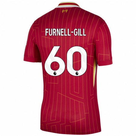 Kandiny Kinderen Luca Furnell-Gill #60 Rood Geel Wit Thuisshirt Thuistenue 2024/25 T-Shirt