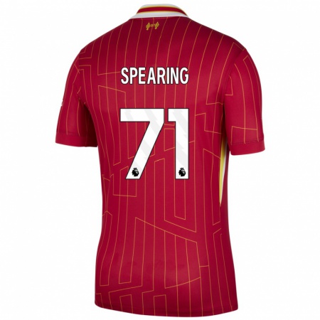 Kandiny Kinderen Jay Spearing #71 Rood Geel Wit Thuisshirt Thuistenue 2024/25 T-Shirt