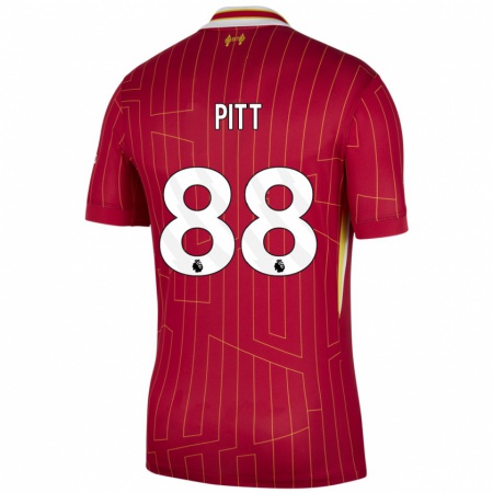 Kandiny Niño Camiseta Lucas Pitt #88 Rojo Amarillo Blanco 1ª Equipación 2024/25 La Camisa