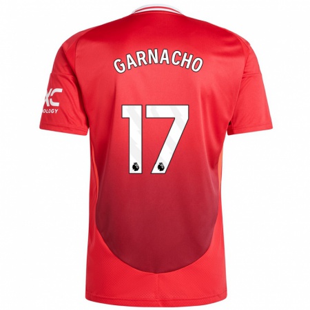 Kandiny Kinderen Alejandro Garnacho #17 Felrood Thuisshirt Thuistenue 2024/25 T-Shirt