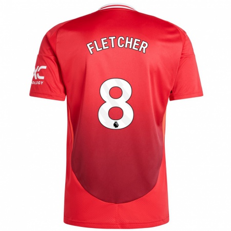 Kandiny Kinder Tyler Fletcher #8 Hellrot Heimtrikot Trikot 2024/25 T-Shirt Österreich