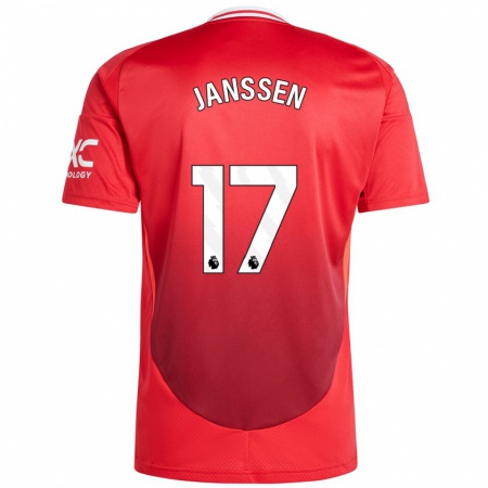 Kandiny Kinderen Dominique Janssen #17 Felrood Thuisshirt Thuistenue 2024/25 T-Shirt