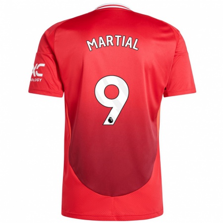 Kandiny Kinderen Anthony Martial #9 Felrood Thuisshirt Thuistenue 2024/25 T-Shirt