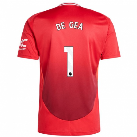 Kandiny Kinderen David De Gea #1 Felrood Thuisshirt Thuistenue 2024/25 T-Shirt