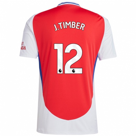 Kandiny Kinderen Jurrien Timber #12 Rood Wit Thuisshirt Thuistenue 2024/25 T-Shirt