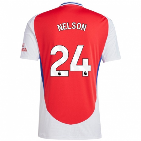 Kandiny Kinderen Reiss Nelson #24 Rood Wit Thuisshirt Thuistenue 2024/25 T-Shirt